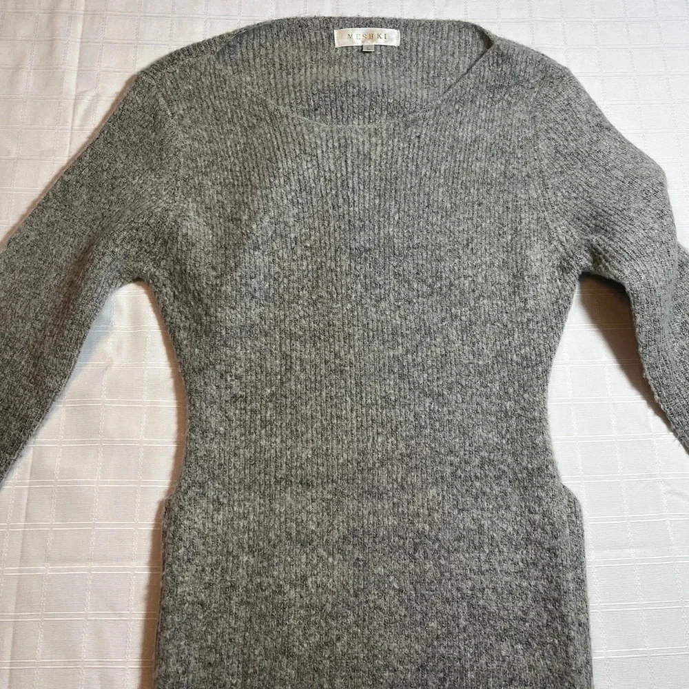Meshki Maxi Sweater Dress w/ Back Oval Cut Out L - Picture 3 of 6